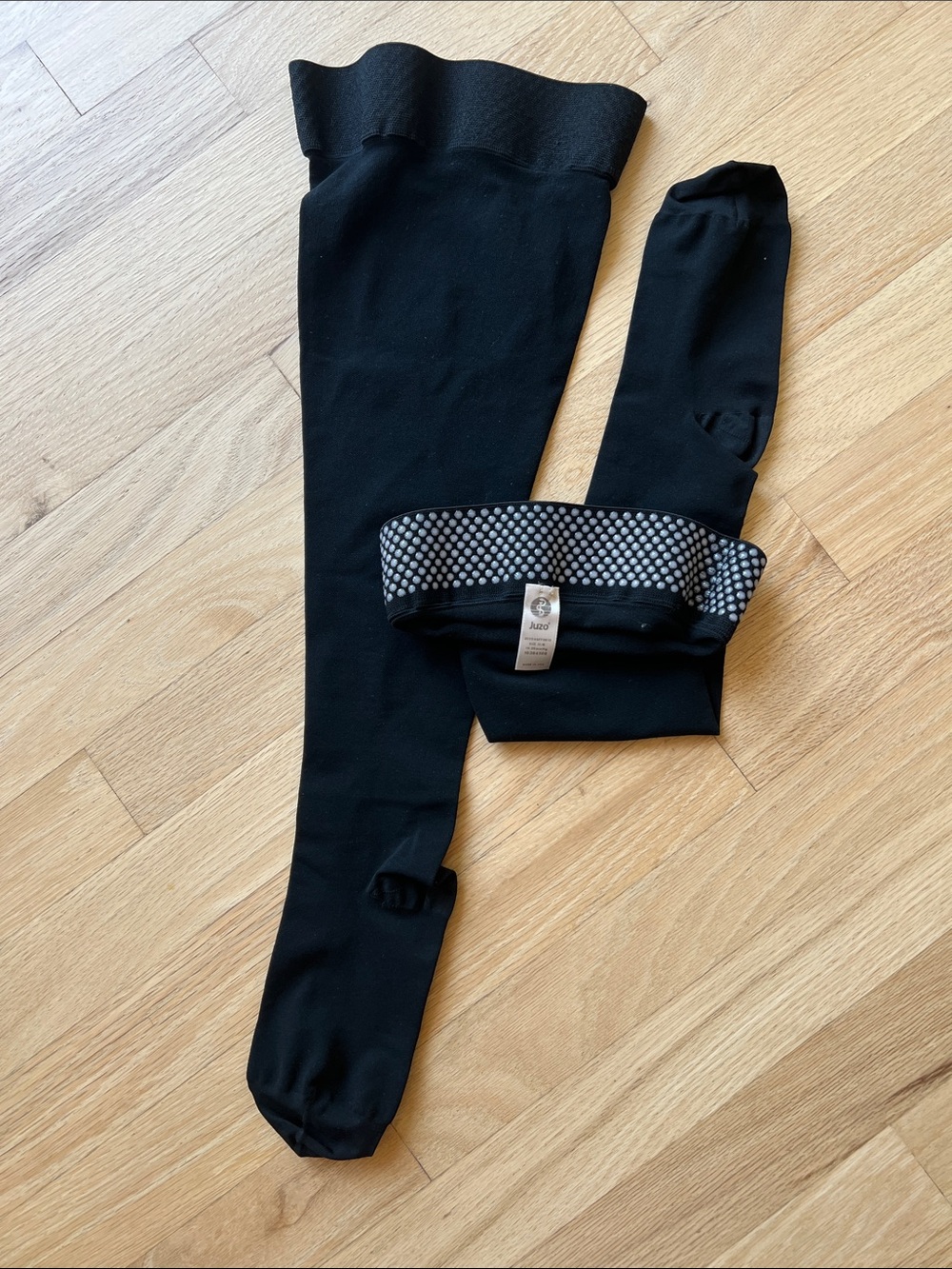 Black Over-the-Calf Support Socks with Gripper Cuff